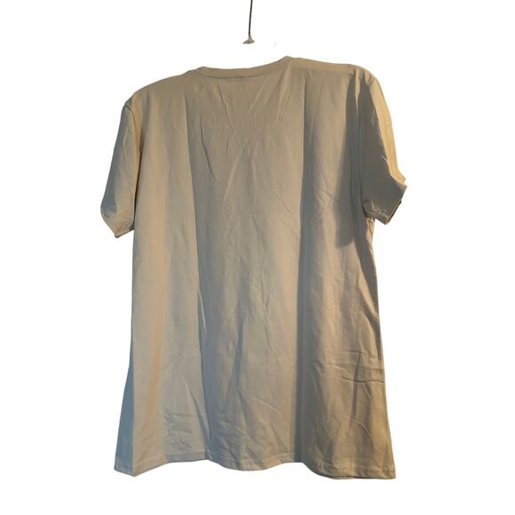 NWOT Tis the Season Men's Cut Short Sleeve Cream Color T Shirt Size Medium - Picture 2 of 5